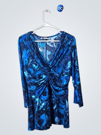 Lily Blue Floral Long-Sleeve Top