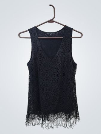 Cable & Gauge Black Lace Top