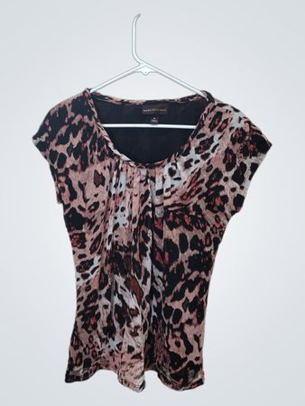 Dana Buchman Pink Leopard Blouse