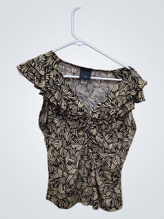 J.F.B. Off-the-Shoulder Leaf Pattern Top