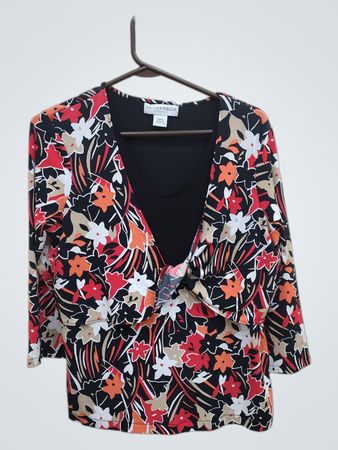 Sag Harbor Floral Wrap Blouse