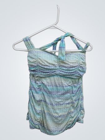 Blue and Green Patterned Tank Top