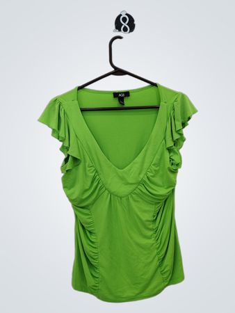 Green Ruffled Top