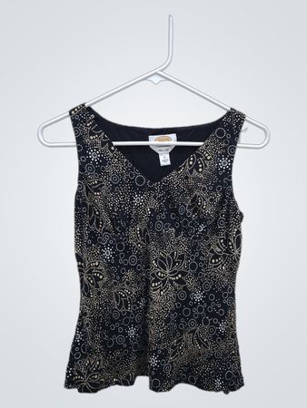 Talbots Pure Silk Patterned Sleeveless Top
