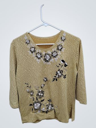 Blouse with Floral Embroidery