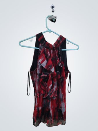 Red and Black Tie-Dye Dress