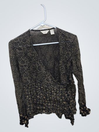 J.Jill Black Lace Blouse