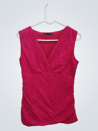 Maurices Pink Embroidered Sleeveless V-Neck Top