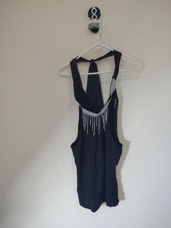 Black Rhinestone Bodysuit
