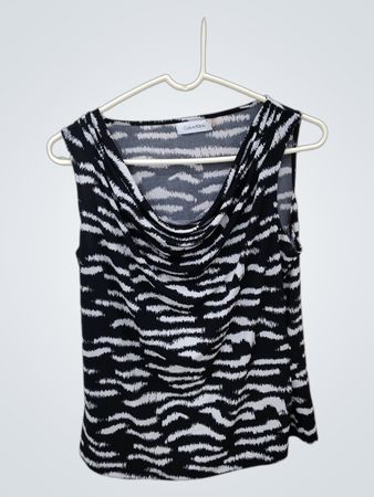 Calvin Klein Zebra Print Draped Tank Top