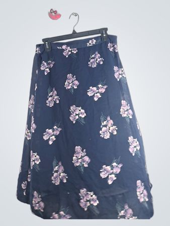 Sag Harbor Floral Print Midi Skirt