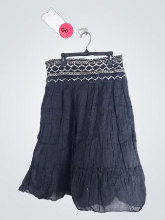 Studio Wes Black and White Embroidered Skirt