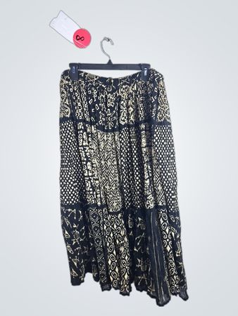 Black and Gold Patterned Skirt