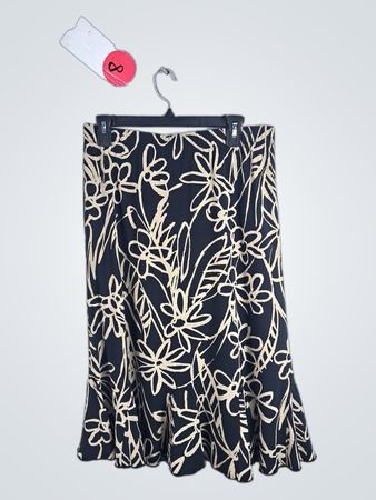 Black and Beige Floral Skirt