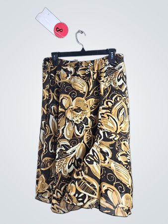 Brown and Gold Floral Skirt