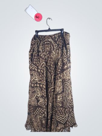 Hearts of Palm Brown Paisley Skirt