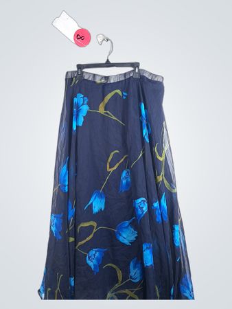 Blue Floral Skirt