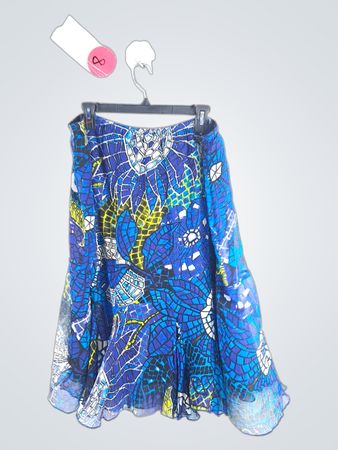 Chico's Blue Floral Skirt