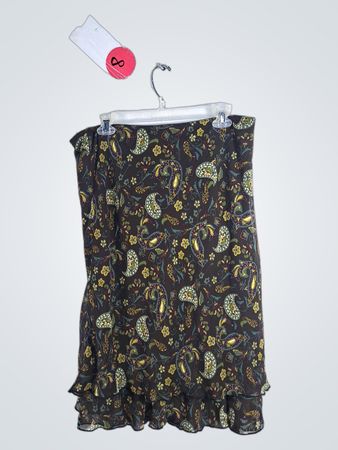 BGS New York Paisley Print Ruffle Skirt