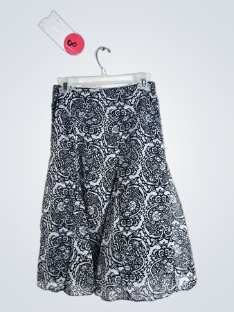 Black and White Floral Skirt
