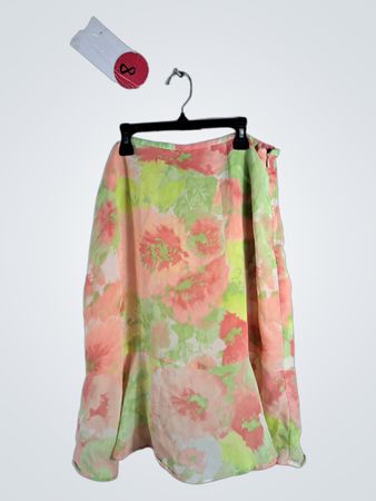 Pink and Green Floral Skirt