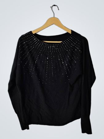 Aaeda Black Long-Sleeve Sweater