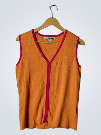 David Brooks Orange Sleeveless Top
