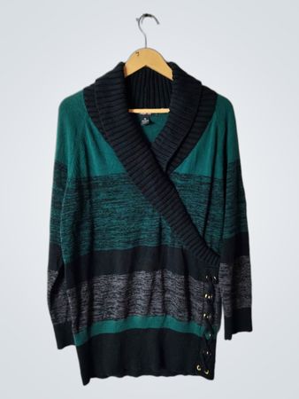 Green and Black Knit Sweater