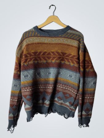 Multicolored Patterned Sweater