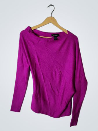 Express Purple Off-Shoulder Knit Top