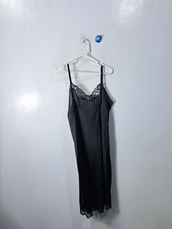 Black Lace Trim Nightgown