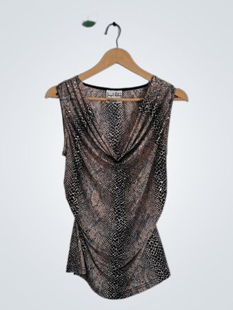 Joseph Ribkoff Snakeskin-Print Sleeveless Top