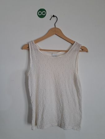 Secret Treasures White Eyelet Tank Top