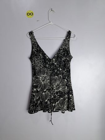 Black and White Floral Top
