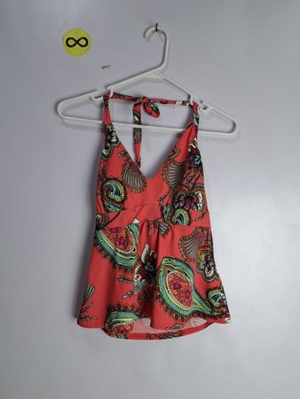 Women's Red Floral Halter Top