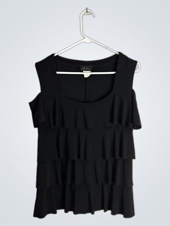 Artex Fashions Black Ruffled Dress