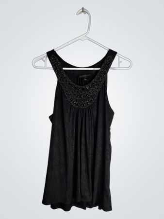 Byer California Black Beaded Sleeveless Top