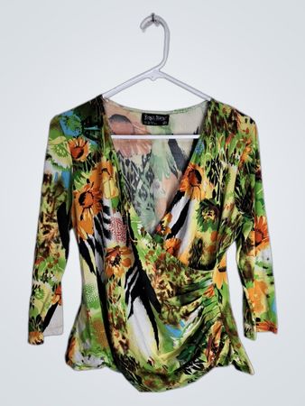 Tango Mango Floral Printed Wrap Blouse