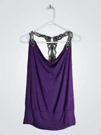 Purple Top with Black and White Accents