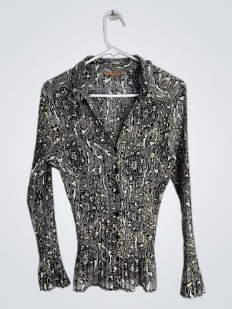Notations Paisley Print Long Sleeve Blouse