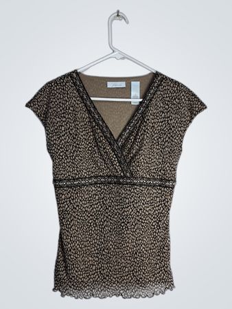 JH Collectibles Brown Leopard Print Wrap Top