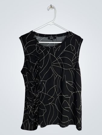 DKNY Black and White Sleeveless Top
