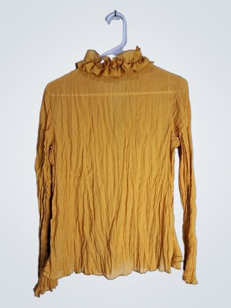Rene Margo Yellow Ruffled Blouse