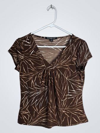 Briggs New York Brown Printed Blouse