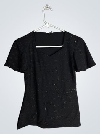 Black Short Sleeve Top