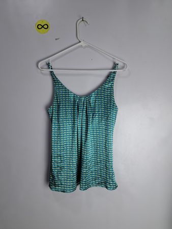 Blue Patterned Tank Top