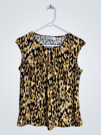 Kasper Animal Print Sleeveless Blouse