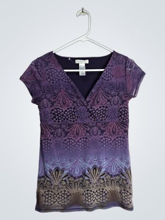 Lizwear Purple Floral Wrap Top