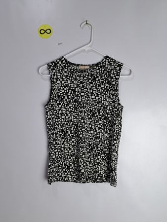 Susan Lawrence Black and White Geometric Pattern Dress