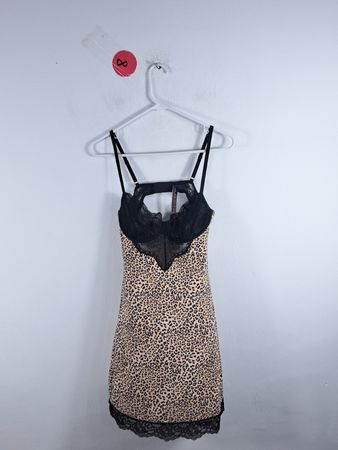 Lace Trim Leopard Chemise
